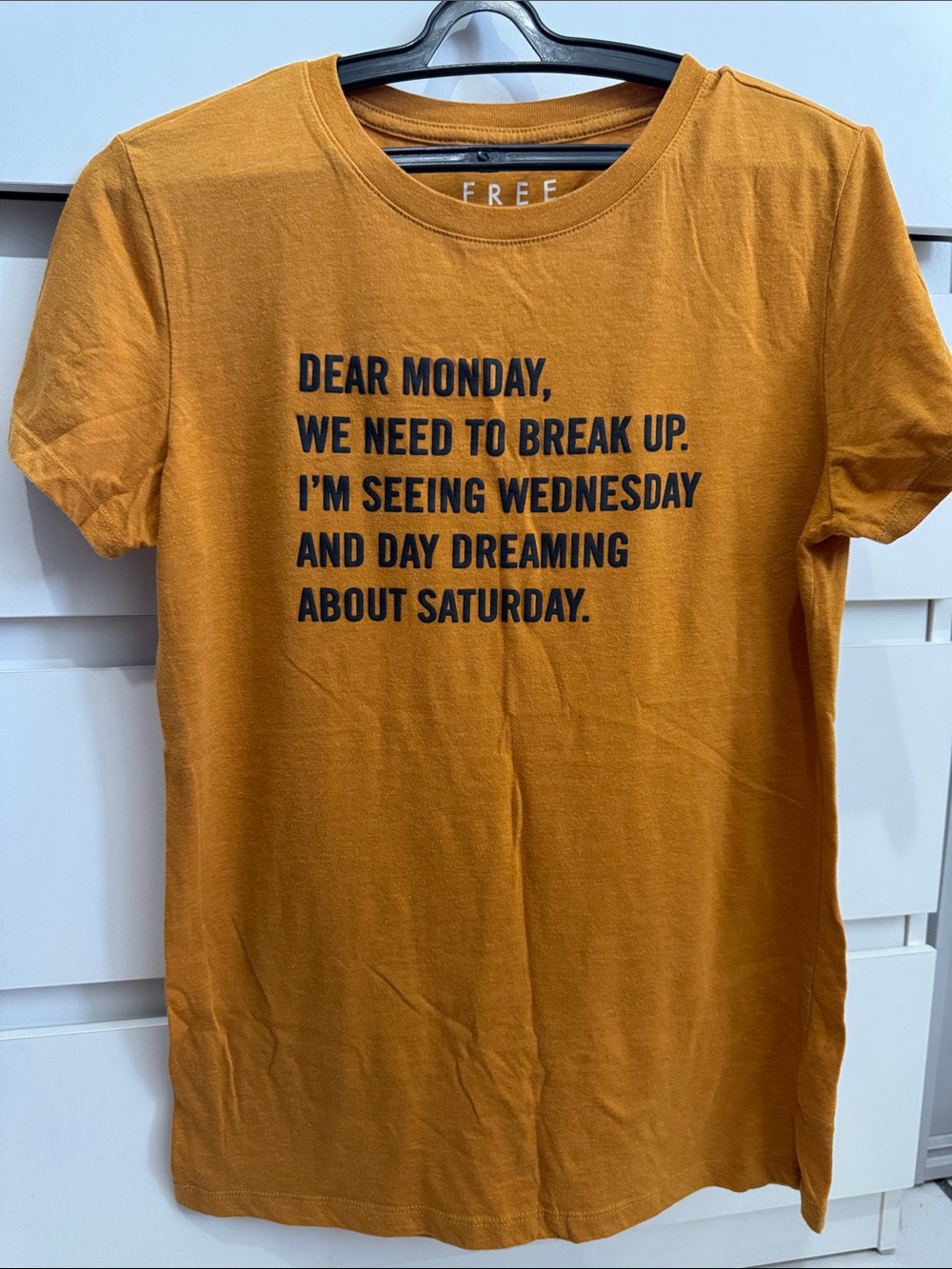Free State Mustard Crewneck Tee with White Logo